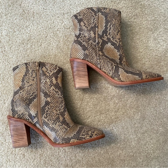 Free People Snakeskin Barclay Heeled Boots - Picture 6 of 8